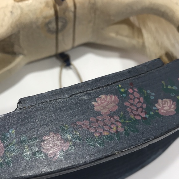 Vintage Shabby Chic Small Wooden Rocking Horse With Real Fur Mane - Picture 13 of 16